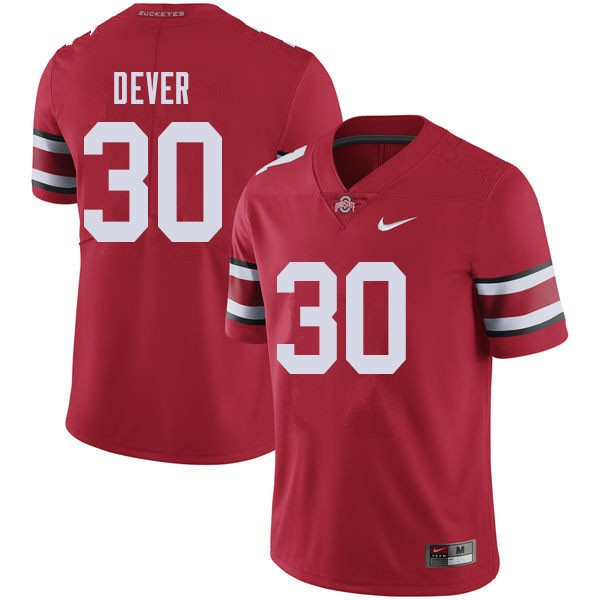 Ohio State Buckeyes #30 Kevin Dever Men Embroidery Jersey Red OSU1778